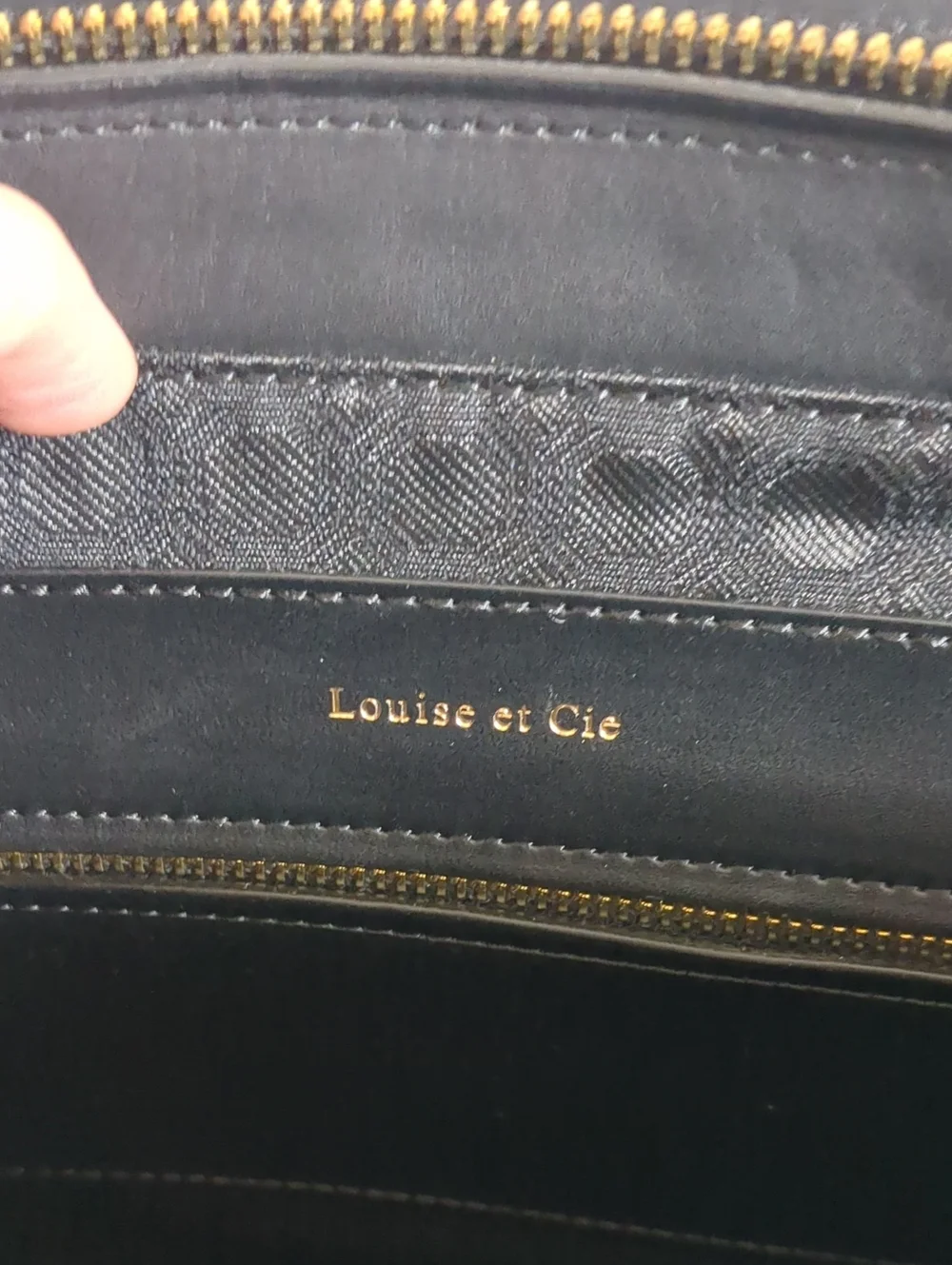 Louise Et Cie Black Leather Briefcase Work Tote